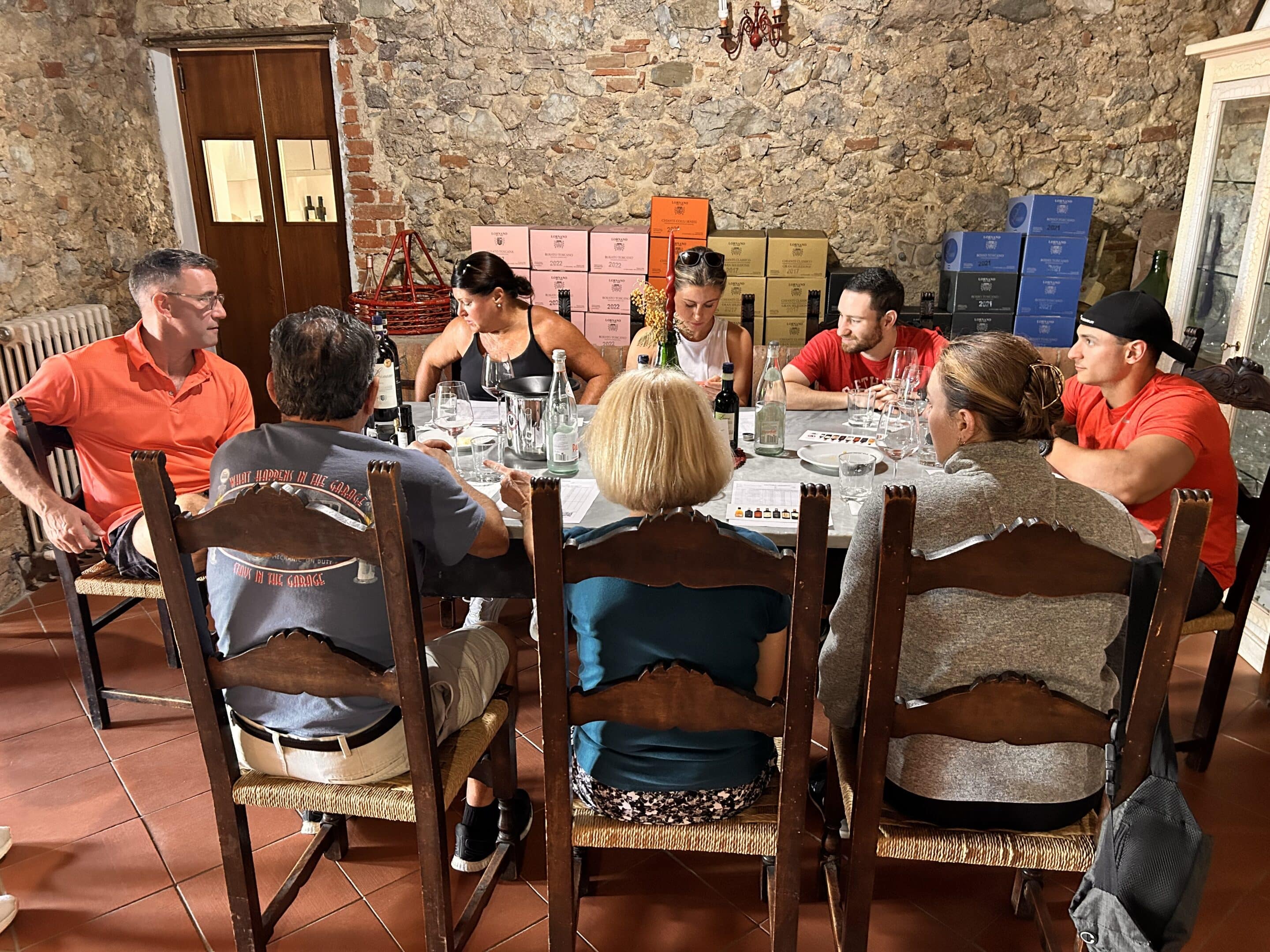 Wine tasting at a family-run vineyard during a private Chianti bike tour