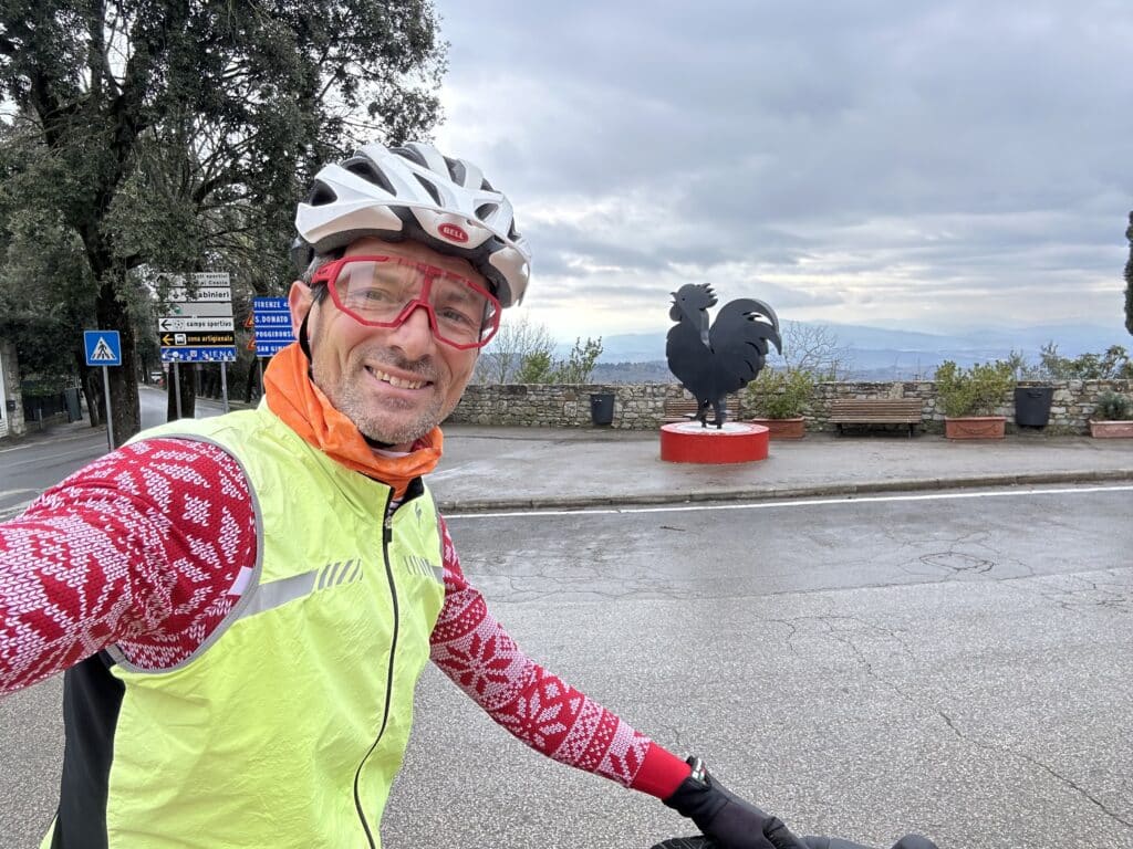 Piero during one day winter scouting while crafting new itineraries for Tuscany bike tour